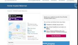 
							         Florida Hospital Waterman | MedicalRecords.com								  
							    