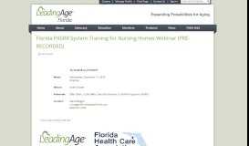 
							         Florida PASRR System Training Webinar for ... - LeadingAge Florida								  
							    