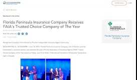 
							         Florida Peninsula Insurance Company Receives FAIA's Trusted ...								  
							    