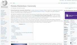 
							         Florida Polytechnic University - Wikipedia								  
							    