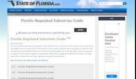 
							         Florida Regulated Industries Guide | State of Florida								  
							    