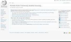 
							         Florida State University student housing - Wikipedia								  
							    