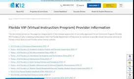 
							         Florida Virtual Instruction Provider Information - K12.com								  
							    