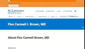 
							         Flos Carmeli I. Brown, MD - Canton-Potsdam Hospital								  
							    