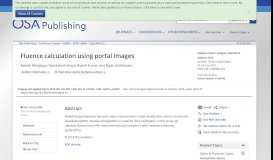 
							         Fluence calculation using portal images - OSA								  
							    
