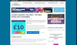 
							         Flume Casino: £10 Free + 10 Free Spins on Starburst - New ...								  
							    