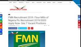 
							         FMN Recruitment 2019: Flour Mills of Nigeria Plc Recruitment 2019 ...								  
							    
