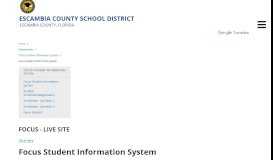 
							         Focus Student Information System - Escambia County School District								  
							    