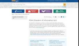 
							         FOIA (Freedom of Information Act) | HHS.gov								  
							    