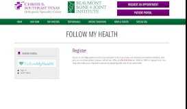 
							         Follow My Health | Beaumont Bone & Joint Institute								  
							    