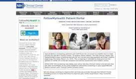 
							         FollowMyHealth Patient Portal - NIH Clinical Center								  
							    
