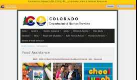 
							         Food Assistance | Department of Human Services - Colorado.gov								  
							    