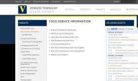 
							         Food Service Information - Vernon Township School District								  
							    