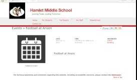 
							         Football at Anson • Events - Hamlet Middle School								  
							    