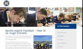 
							         Football - Year 10 vs. Hugh Christie - The Hayesbrook School								  
							    