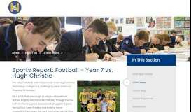 
							         Football - Year 7 vs. Hugh Christie - The Hayesbrook School								  
							    
