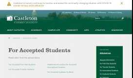 
							         For Accepted Students · Castleton University								  
							    