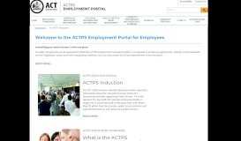 
							         For ACTPS Employees - ACTPS Employment Portal - ACT Government								  
							    