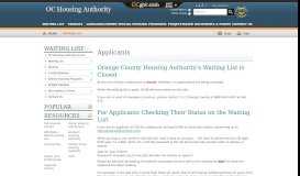 
							         For Applicants Checking Their Status on the ... - OC Housing Authority								  
							    