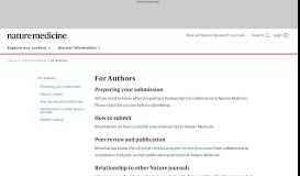 
							         For Authors | Nature Medicine								  
							    