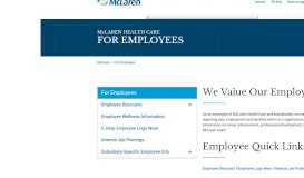 
							         For Employees - McLaren Health Care								  
							    