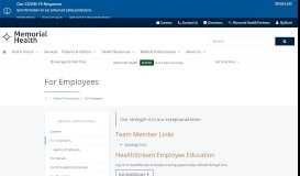 
							         For Employees | Memorial Health								  
							    