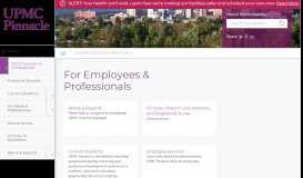 
							         For Employees & Professionals | UPMC Pinnacle								  
							    