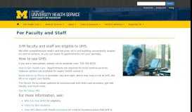 
							         For Faculty and Staff | University Health Service								  
							    