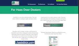 
							         For Haas Door Dealers								  
							    