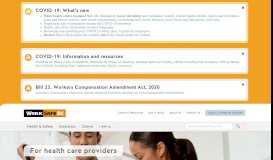 
							         For health care providers - WorkSafeBC								  
							    