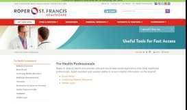 
							         For Health Professionals | Charleston, SC - Roper St. Francis								  
							    