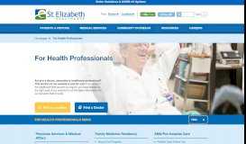 
							         For Health Professionals - St. Elizabeth Healthcare								  
							    