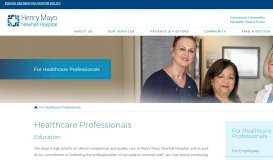 
							         For Healthcare Professionals | Henry Mayo Newhall Hospital								  
							    