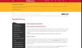 
							         For Incoming Students | Health Forms | Dickinson College								  
							    