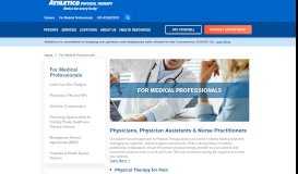 
							         For Medical Professionals - Athletico								  
							    