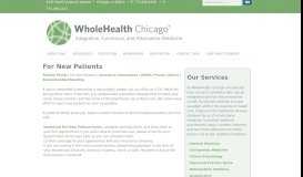
							         For New Patients - WholeHealth Chicago								  
							    