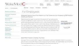 
							         For Our Employees | Raleigh, North Carolina (NC) - WakeMed Health ...								  
							    