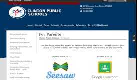 
							         For Parents - Clinton Public Schools								  
							    