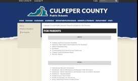 
							         For Parents - Culpeper County Public Schools								  
							    