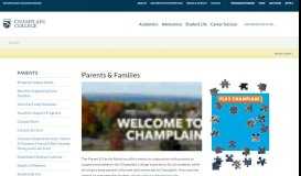 
							         For Parents | For Families - Champlain College								  
							    