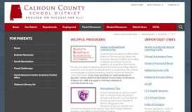 
							         For Parents / Home - Calhoun County Schools								  
							    