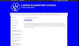 
							         For Parents - Landis Elementary								  
							    