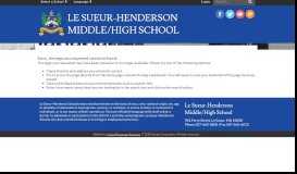
							         For Parents - Le Sueur-Henderson Middle School/High School								  
							    