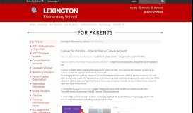 
							         For Parents - Lexington Elementary School								  
							    