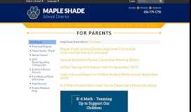 
							         For Parents - Maple Shade School District								  
							    
