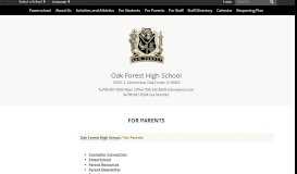
							         For Parents - Oak Forest High School								  
							    