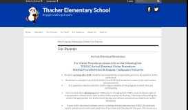 
							         For Parents - Peter Thacher Elementary School								  
							    