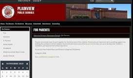 
							         For Parents - Plainview Primary Elementary School								  
							    