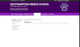 
							         For Parents - Southampton Middle School								  
							    