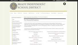 
							         For Parents & Students - Brady Independent School District								  
							    